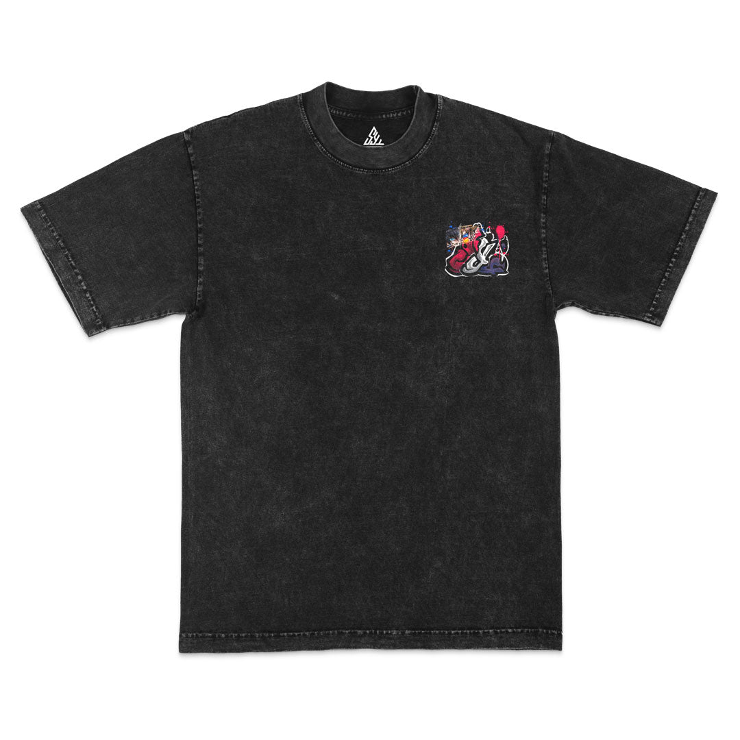 Crossfire Saints Heavyweight Mineral Wash Tee - Black