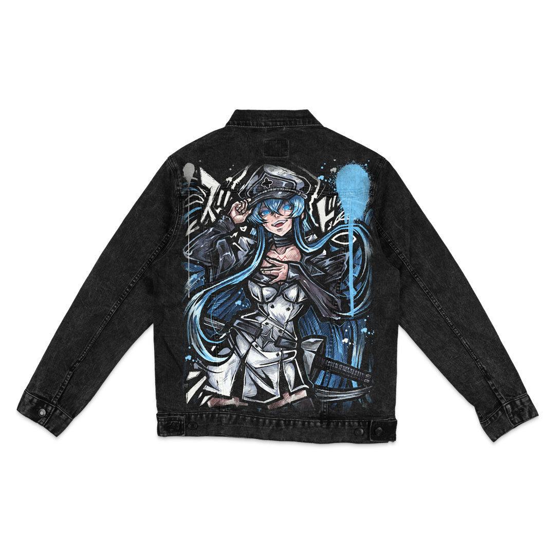 Frostbound Tyrant Denim Jacket - Black