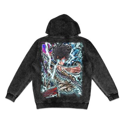 Overpowered Mineral Wash Hoodie - Black