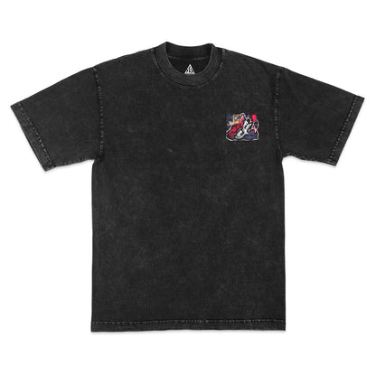 Crossfire Saints Heavyweight Mineral Wash Tee - Black