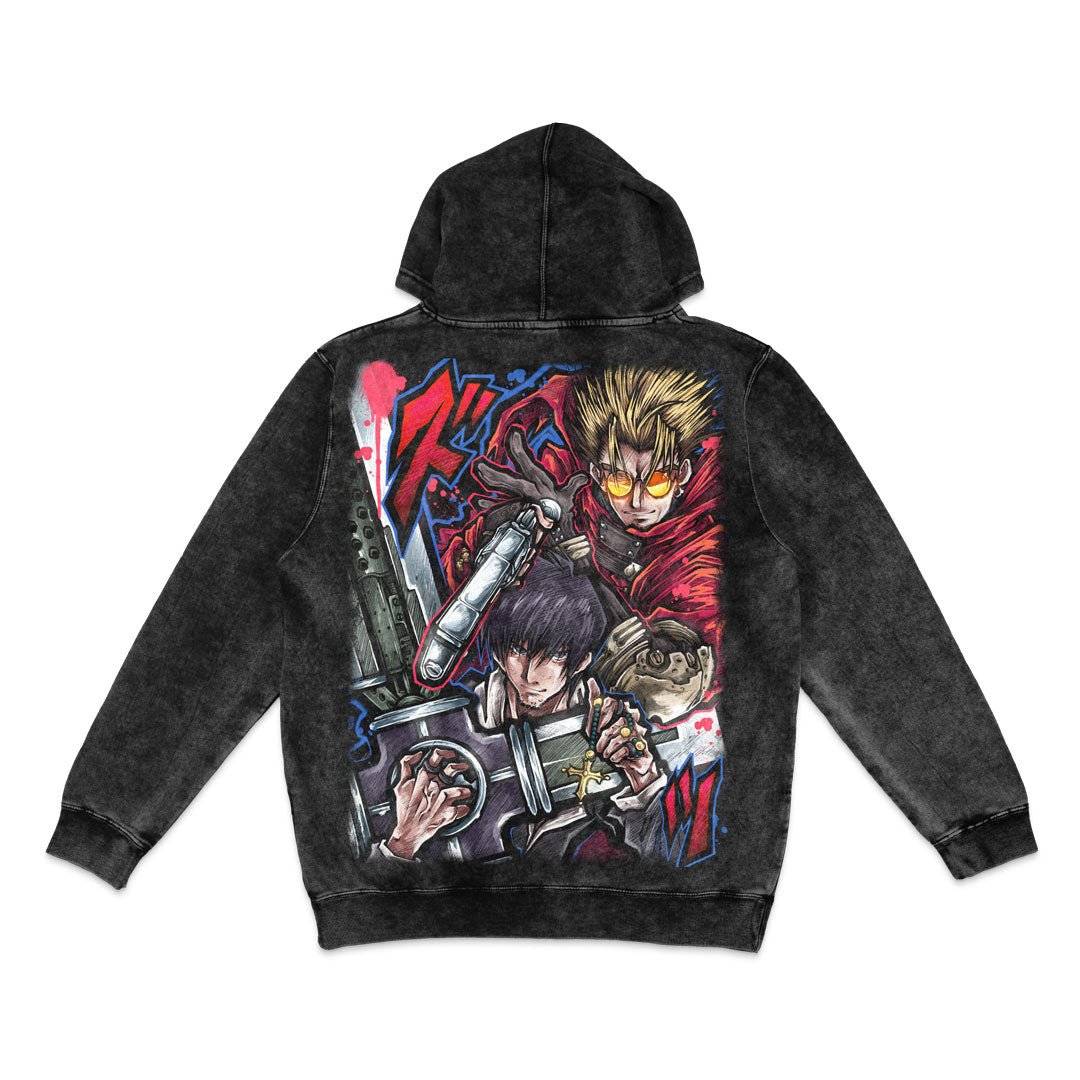 Crossfire Saints Mineral Wash Hoodie - Black